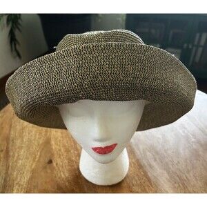 Vintage Smith & Hawken Paper Hat Floppy Wide Brim Woven Sun Garden Cruisewear
